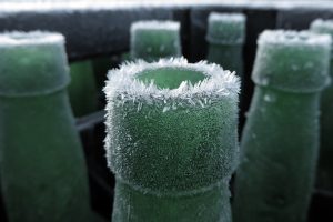 Botella de sidra helada