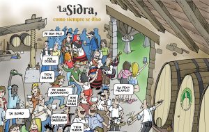 Cartel "La sidra como siempre se dixo" recortado