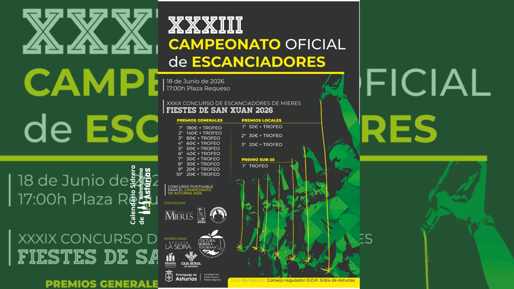 Cartel de Concurso de Escanciadores de Mieres 2026