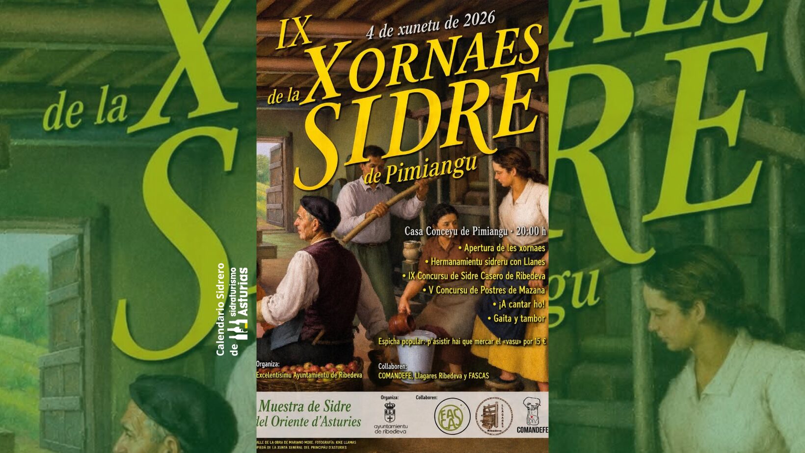 Cartel evento: IX Xornaes de la Sidra de Pimiangu
