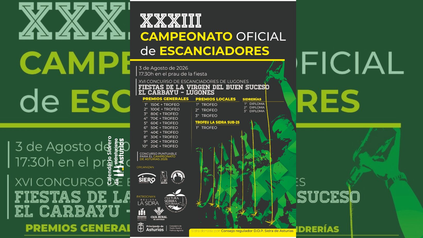 Cabecera del Concurso de Escanciadores de Lugones