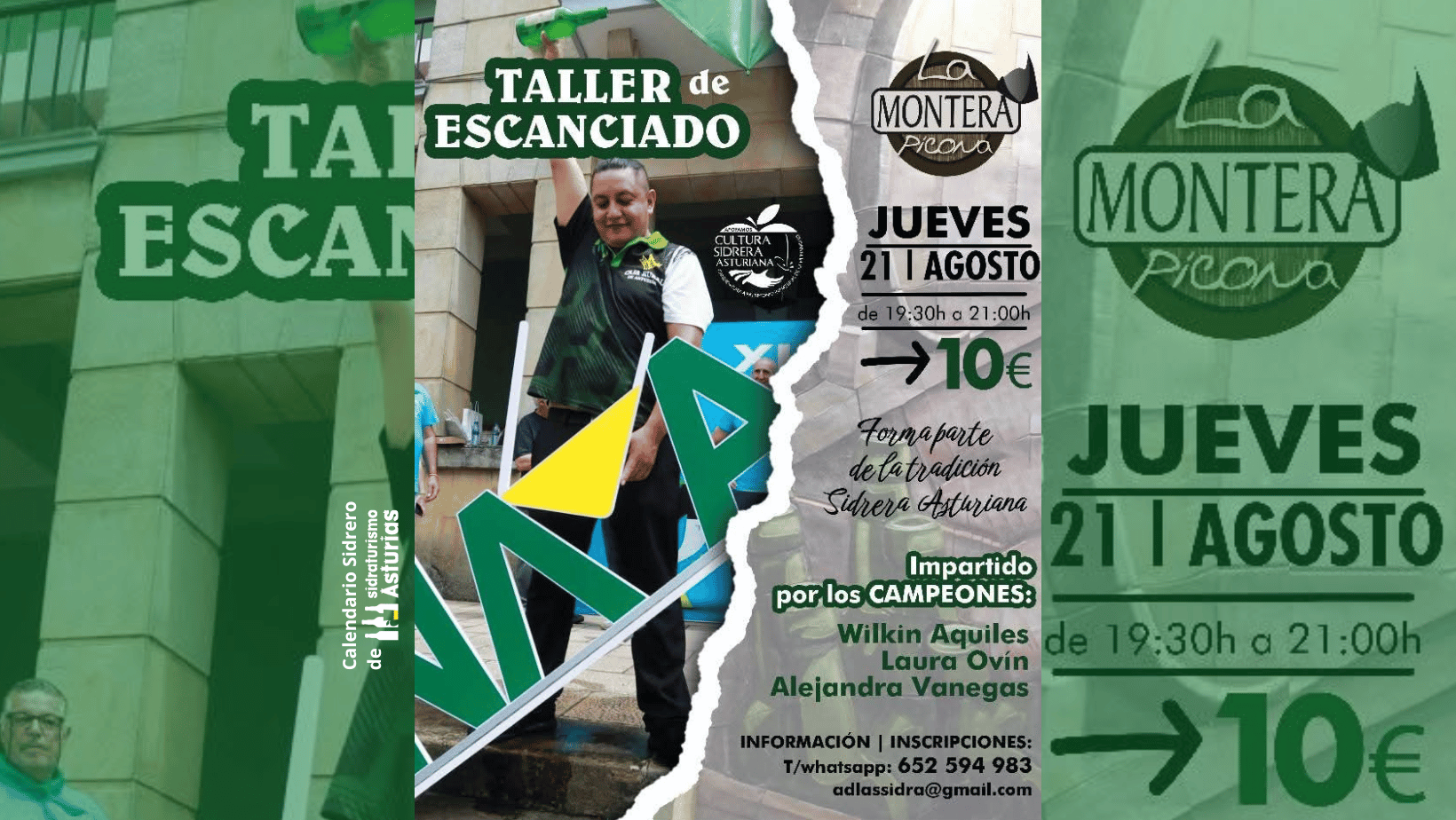 Cabecera Taller Escanciado La Montera Agosto