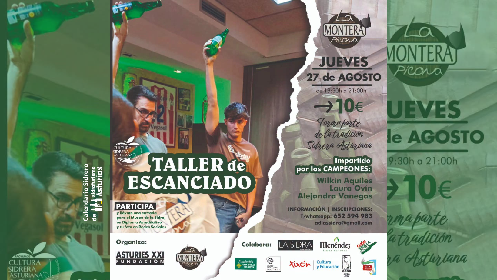 Cabecera Taller escanciado agosto 2026, La Montera Picona